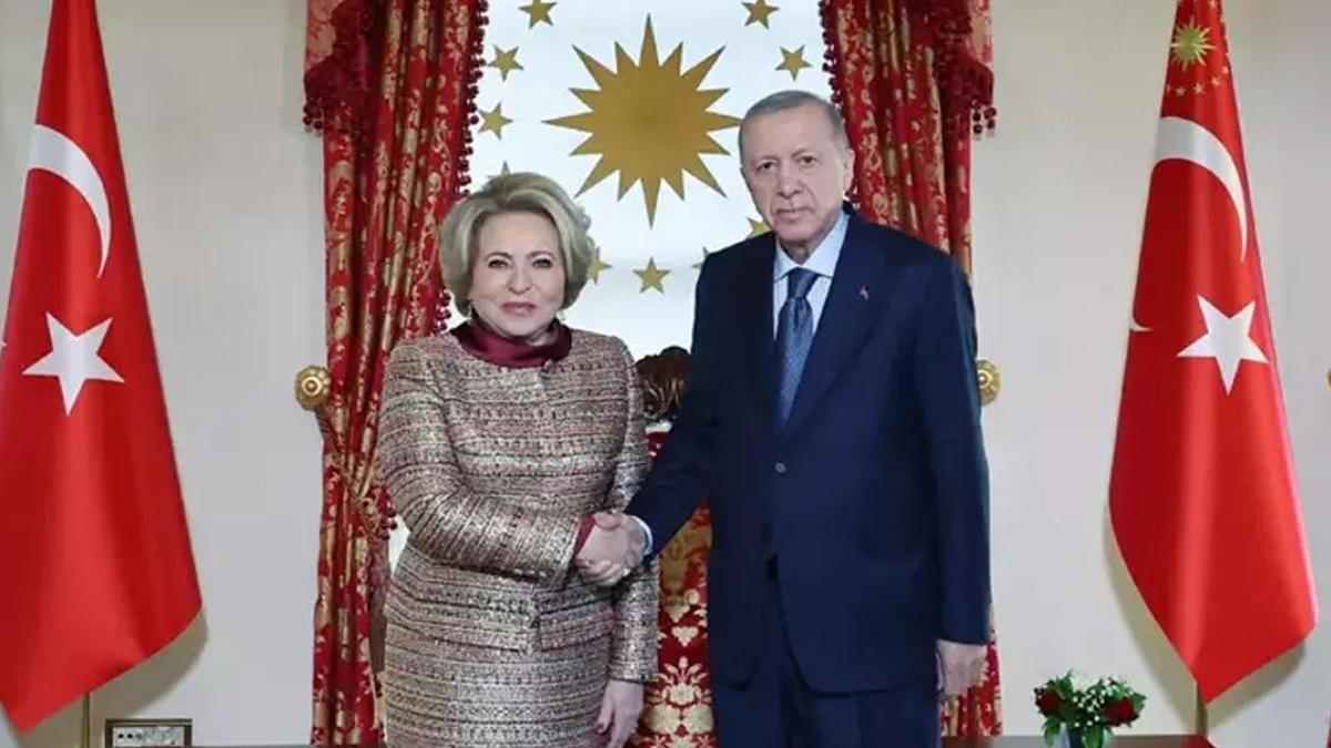 Cumhurbaşkanı Erdoğan, Rusya Federasyon Konseyi Başkanını kabul etti